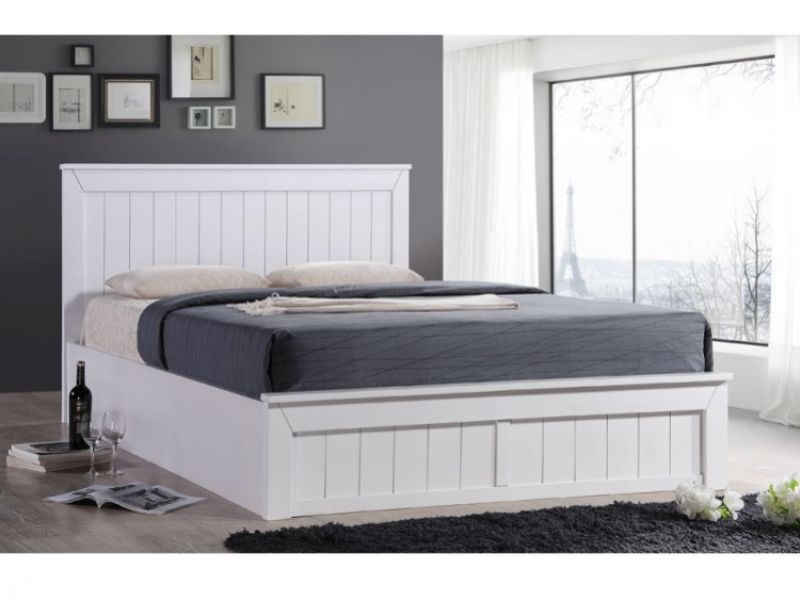 Sweet Dreams Chandler 4ft Small Double White Wooden Ottoman Bed Frame