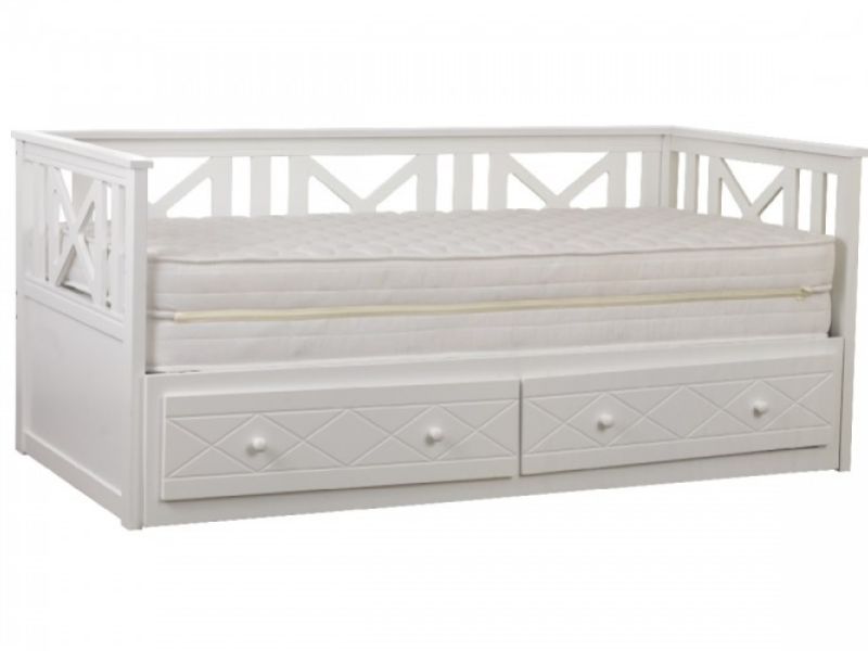 Sweet Dreams Chaise 3ft Single White Wooden Guest Day Bed