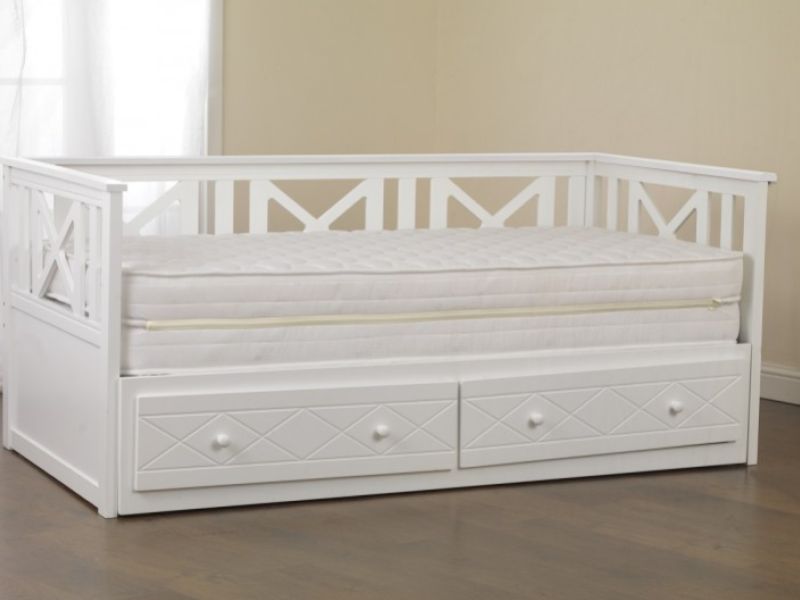 Sweet Dreams Chaise 3ft Single White Wooden Guest Day Bed