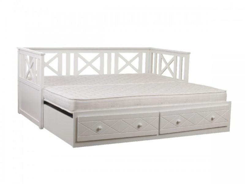 Sweet Dreams Chaise 3ft Single White Wooden Guest Day Bed