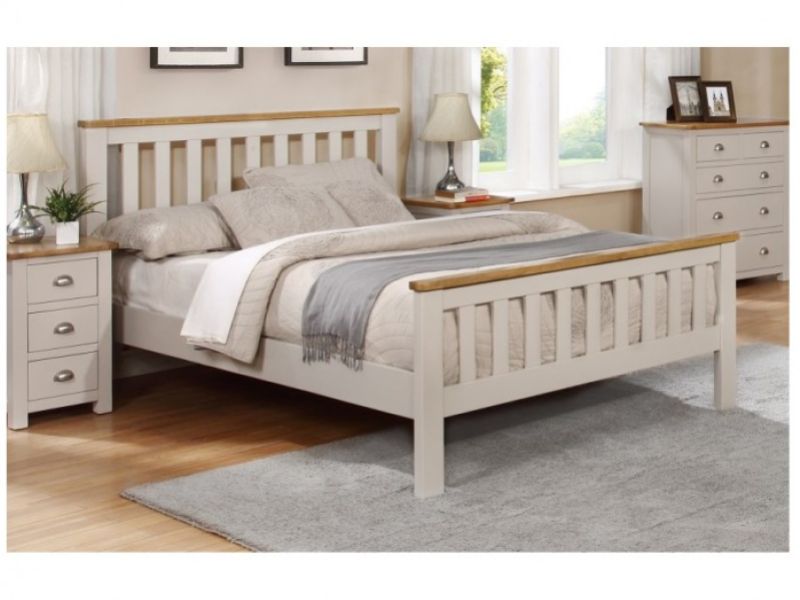 Sweet Dreams Cooper 5ft Kingsize Grey And Oak Wooden Bed Frame