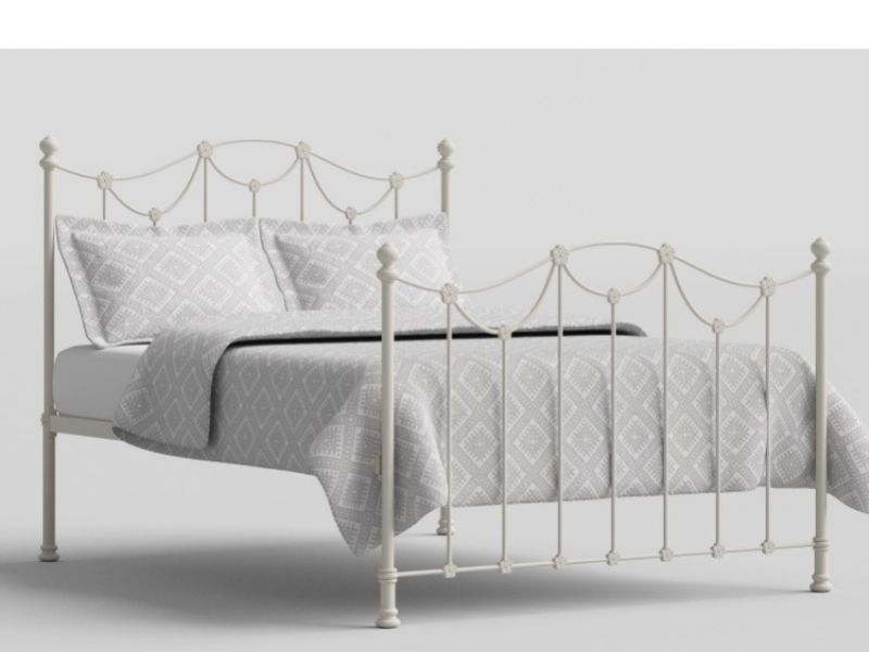 OBC Carie 5ft Kingsize Glossy Ivory Metal Headboard