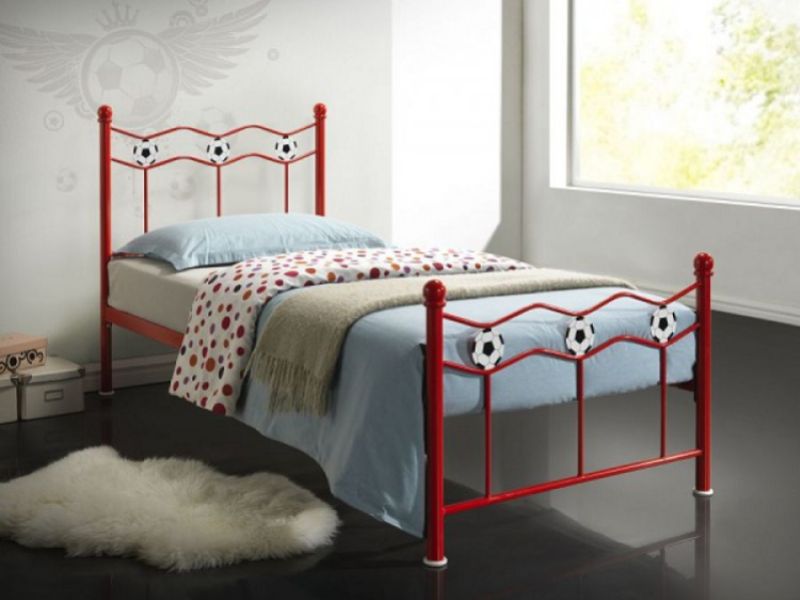 Time Living Chiswick 3ft Single Red Metal Football Bed Frame