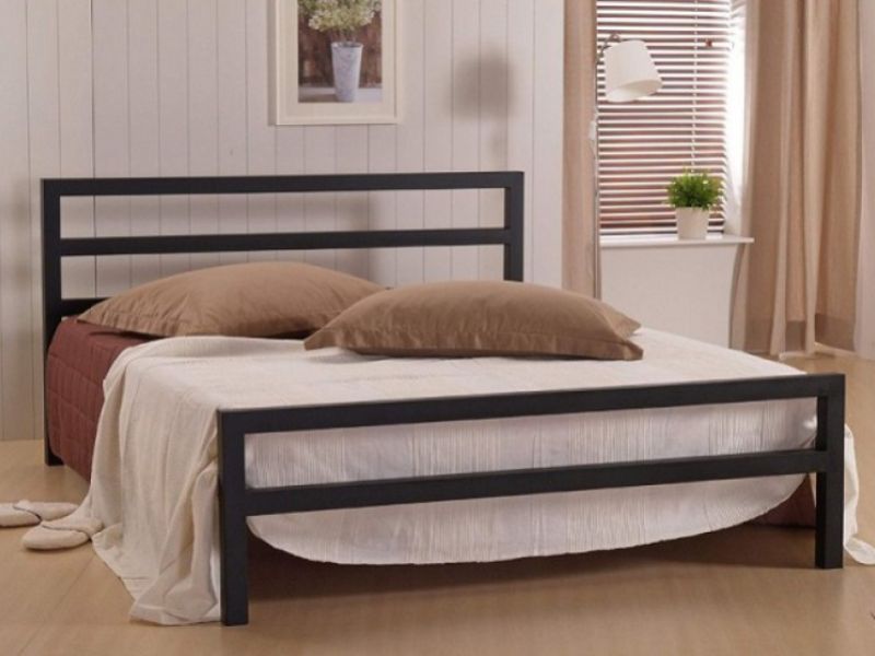 Time Living City Block 3ft Single Black Metal Bed Frame