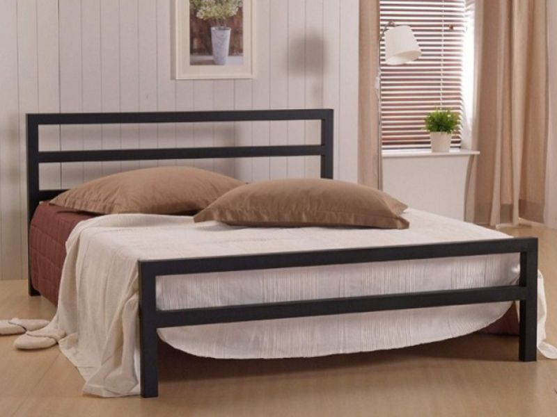 Time Living City Block 4ft6 Double Black Metal Bed Frame