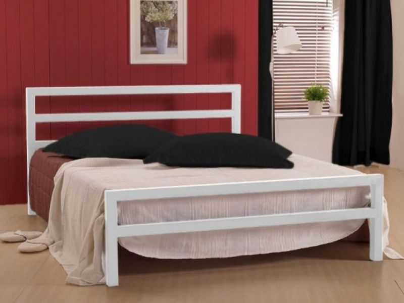 Time Living City Block 3ft Single White Metal Bed Frame