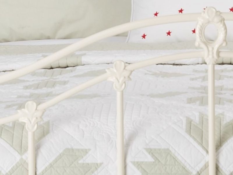 OBC Clarina 4ft 6 Double Ivory Metal Bed Frame