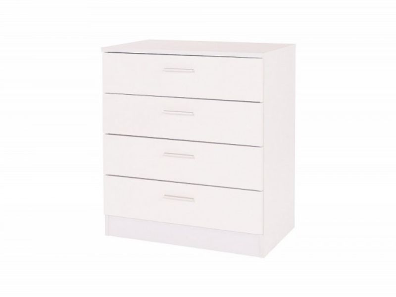 GFW Ottawa 4 Drawer Chest in  White and White Gloss