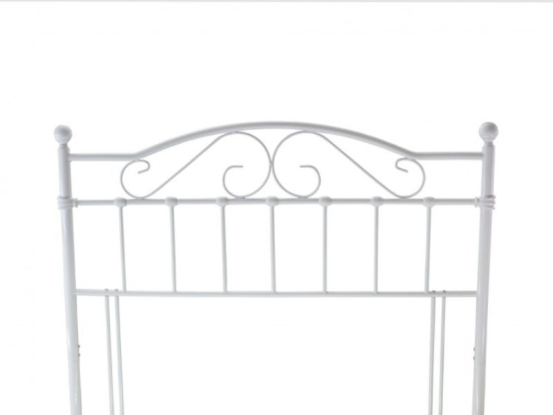 Metal Beds Sussex 4ft6 Double White Metal Headboard
