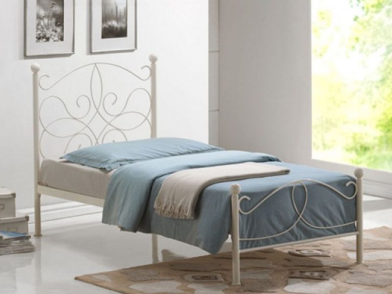 Time Living Melissa 3ft Single Ivory Metal Bed Frame