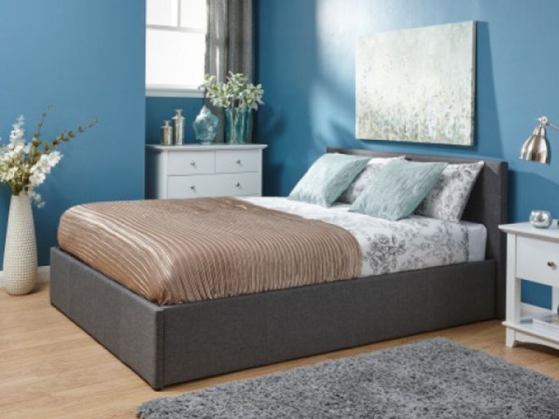 GFW End Lift Ottoman 4ft Small Double Grey Fabric Bed Frame