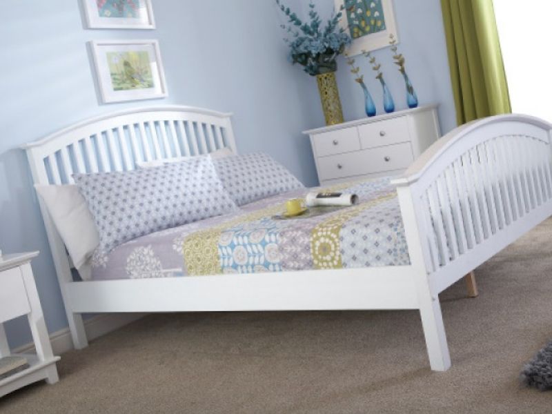 GFW Madrid 5ft Kingsize White Wooden Bed Frame