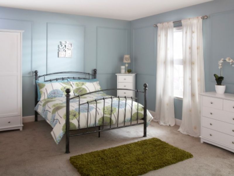 GFW Brompton 4ft6 Double Metal Bed Frame In Pewter