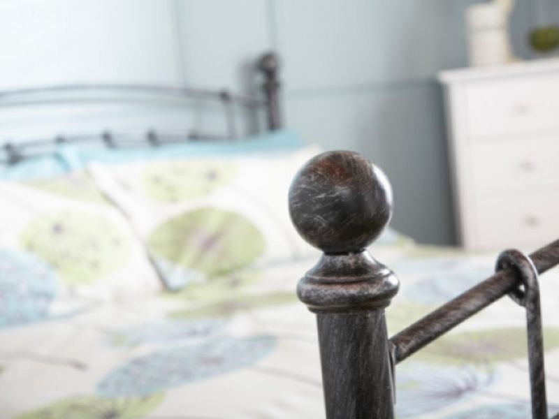 GFW Brompton 4ft6 Double Metal Bed Frame In Pewter