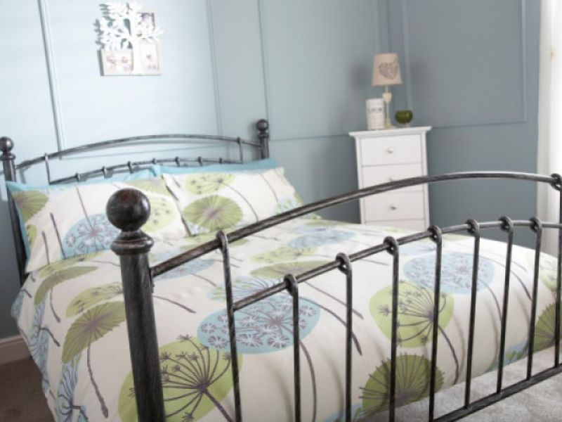 GFW Brompton 4ft6 Double Metal Bed Frame In Pewter