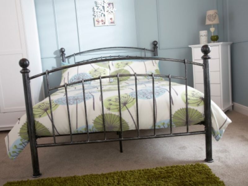 GFW Brompton 4ft6 Double Metal Bed Frame In Pewter