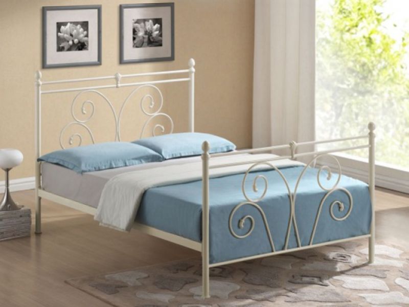 Time Living Wallace 4ft6 Double Ivory Metal Bed Frame