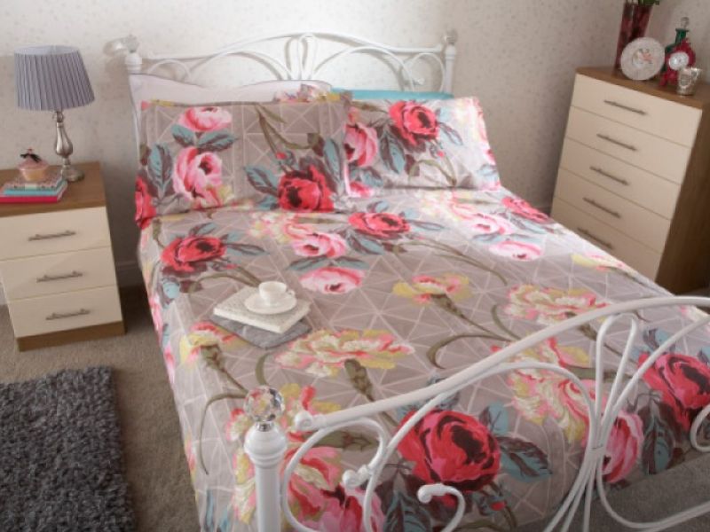 GFW Panache Crystal 4ft6 Double White Metal Bed Frame