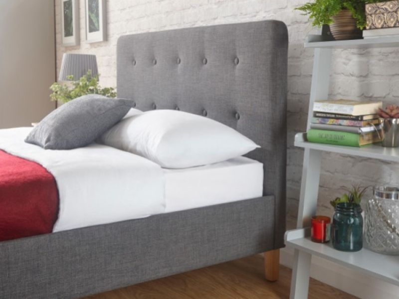 GFW Ashbourne 4ft6 Double Dark Grey Fabric Bed Frame