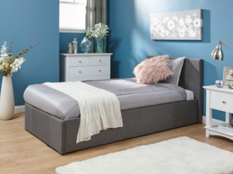 GFW Side Lift Ottoman 3ft Single Grey Fabric Bed Frame