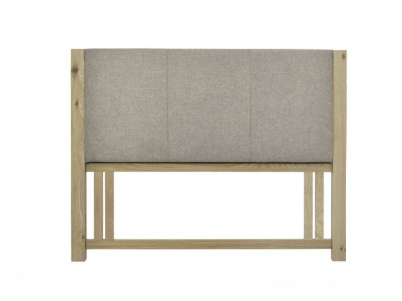 Bentley Designs Turin Aged Oak And Fabric 4ft6 Double Headboard