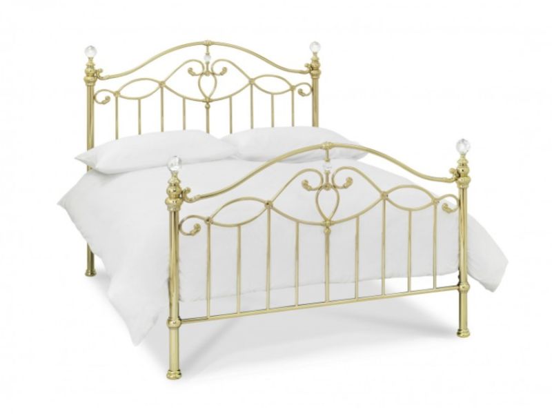 Bentley Elena 4ft6 Double Shiny Gold Metal Bed