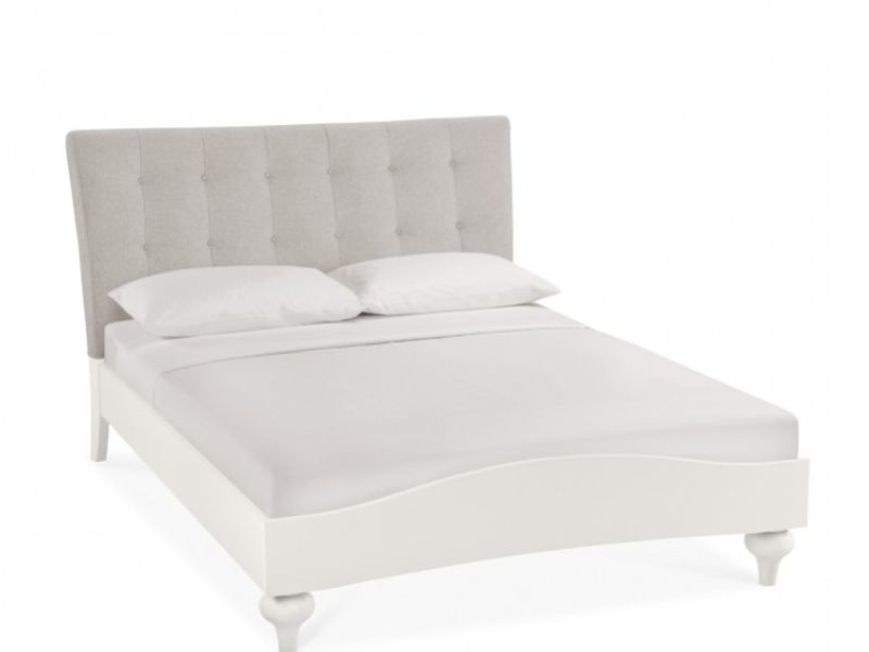 Bentley Designs Montreux Soft Grey And Vertical Stitch Upholstered 5ft Kingsize Bed Frame