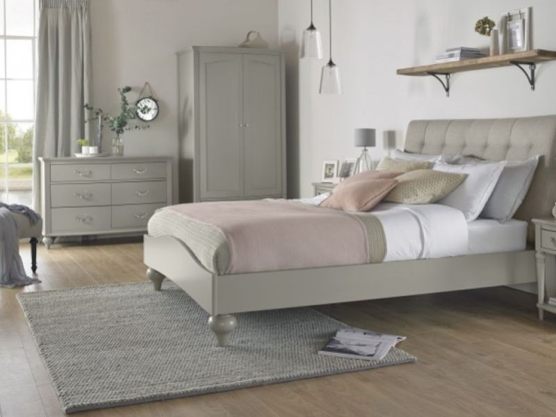 Bentley Designs Montreux Urban Grey And Vertical Stitch Upholstered 4ft6 Double Bed Frame