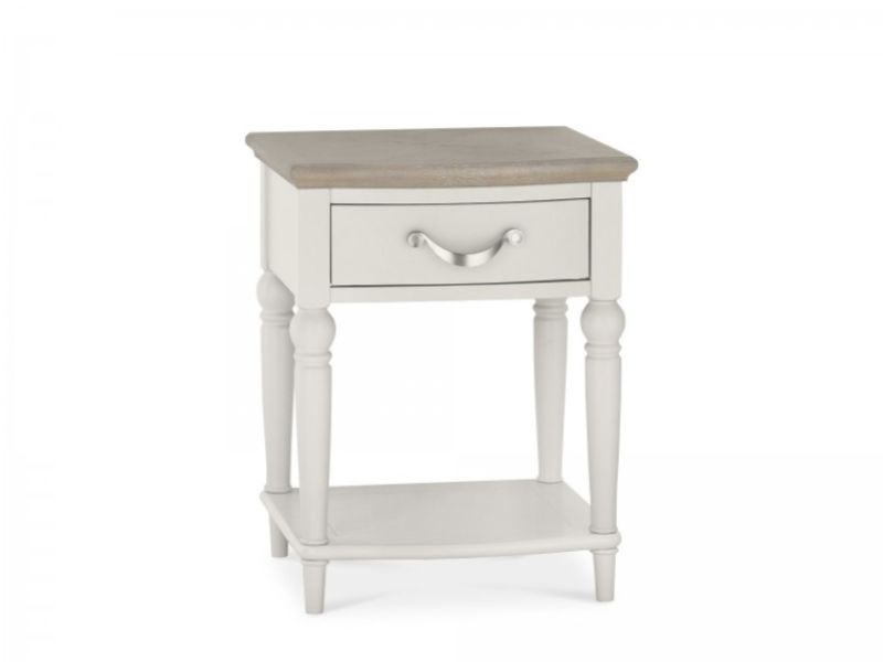 Bentley Designs Montreux Soft Grey And Grey Washed Oak 1 Drawer Bedside