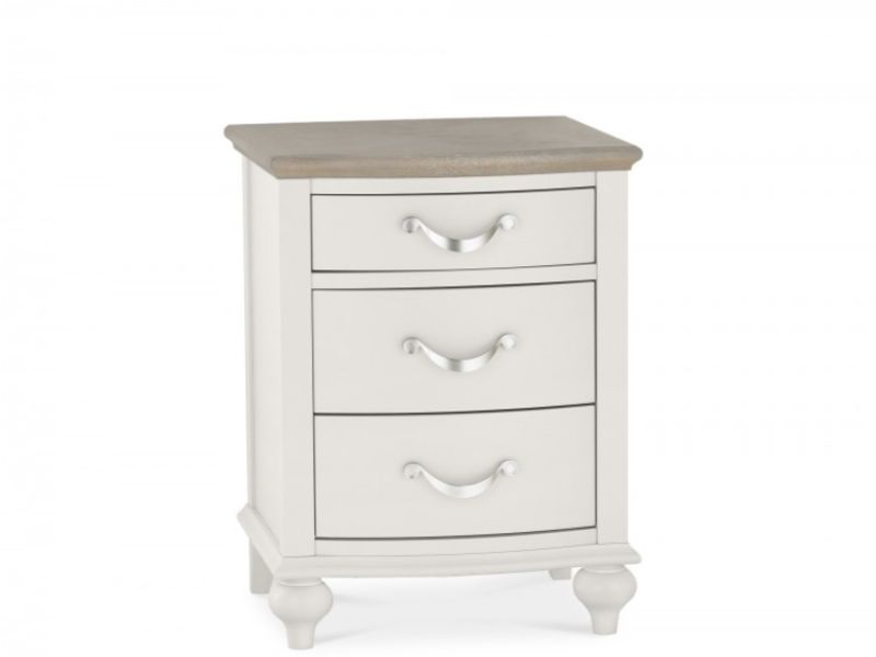 Bentley Designs Montreux Soft Grey And Grey Washed Oak 3 Drawer Bedside