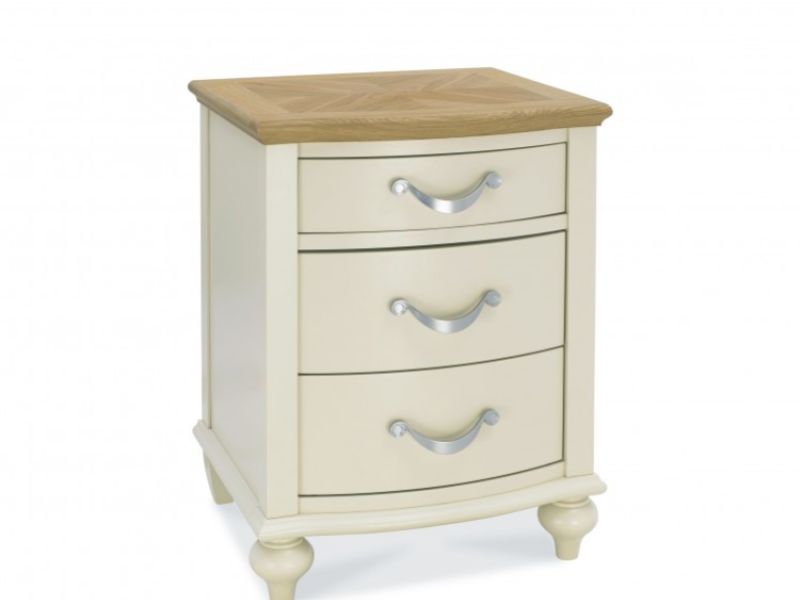 Bentley Designs Montreux Antique White And Pale Oak 3 Drawer Bedside