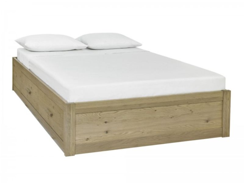 Bentley Designs Turin Aged Oak 4ft6 Double Wooden Storage Bed