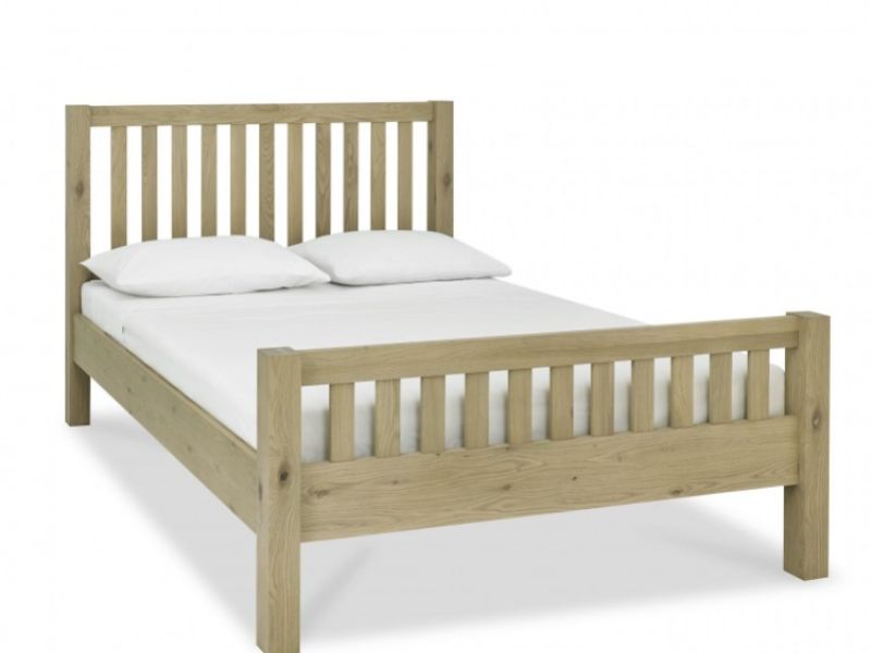 Bentley Designs Turin Aged Oak 4ft6 Double Wooden Slatted Bed Frame