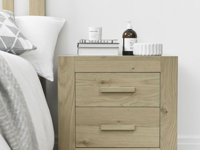 Bentley Designs Turin Aged Oak 2 Drawer Bedside