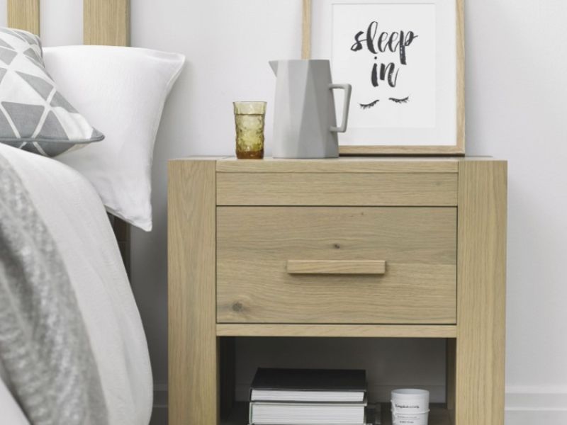 Bentley Designs Turin Aged Oak 1 Drawer Bedside