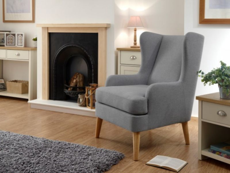 GFW Hamish Wing Chair In Mid Grey