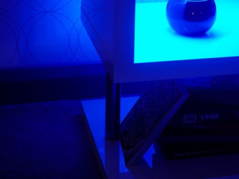 GFW Polar White Gloss LED Side Table