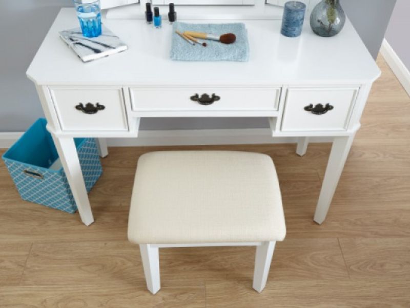 GFW Bella Dressing Table Set In White