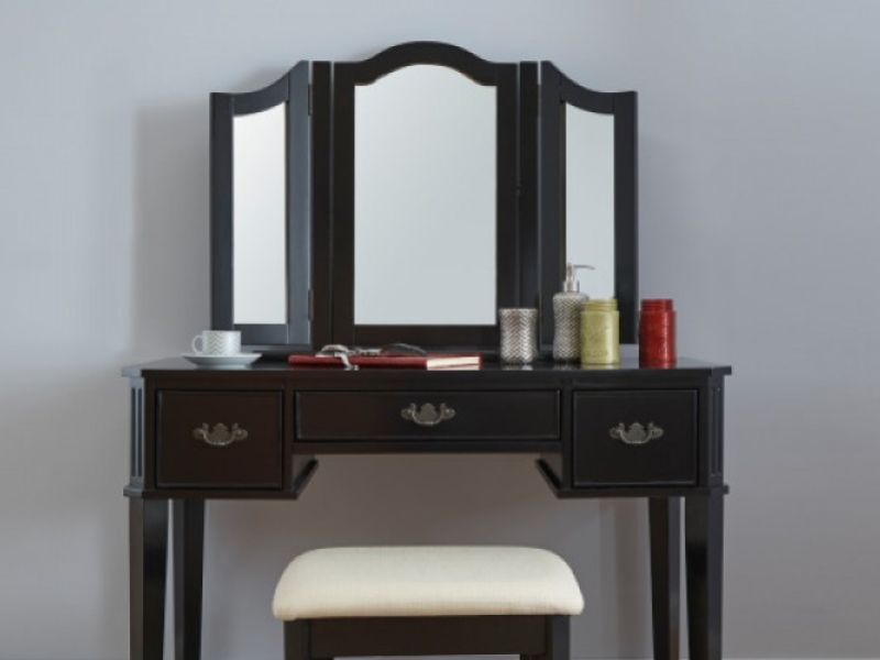 GFW Bella Dressing Table Set In Black