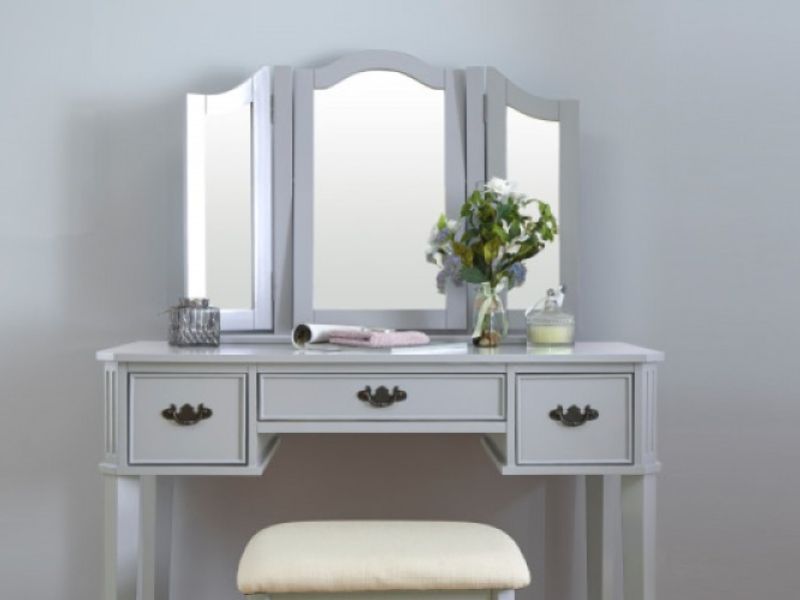 GFW Bella Dressing Table Set In Grey