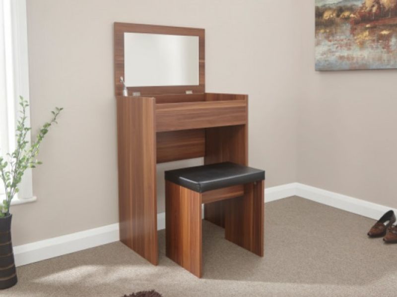 GFW Compact Dressing Table And Stool In Walnut