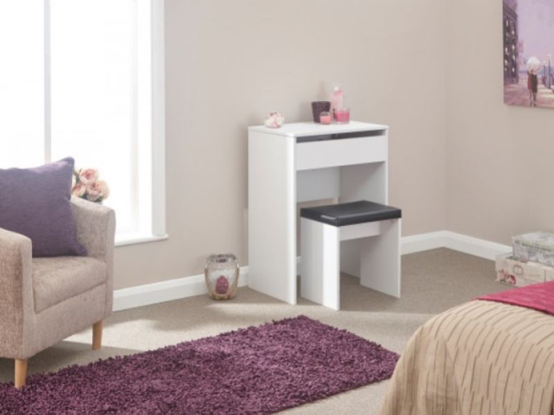 GFW Compact Dressing Table And Stool In White