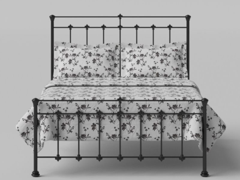 OBC Edwardian 3ft Single Satin Black Metal Headboard