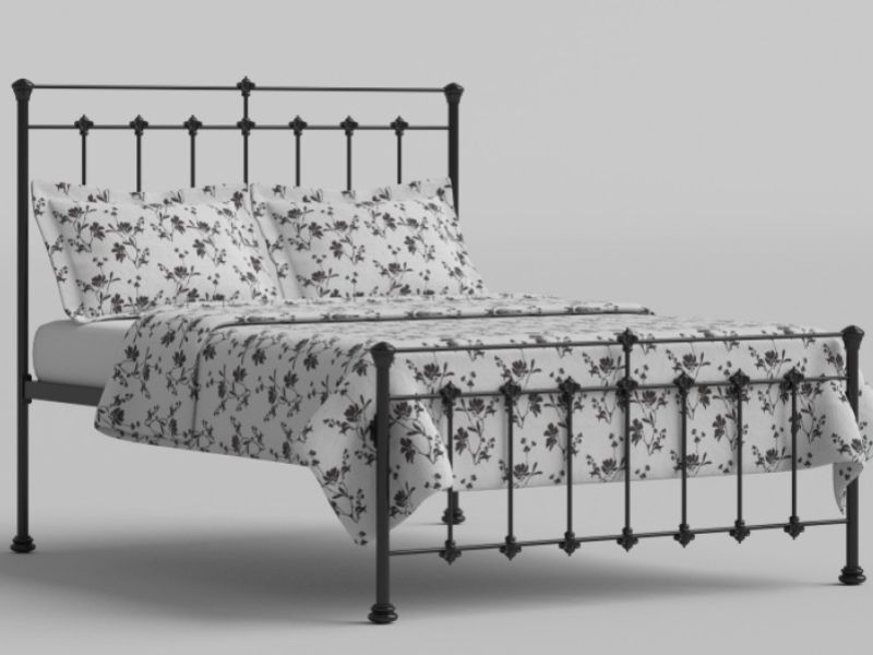 OBC Edwardian 5ft Kingsize Satin Black Metal Headboard