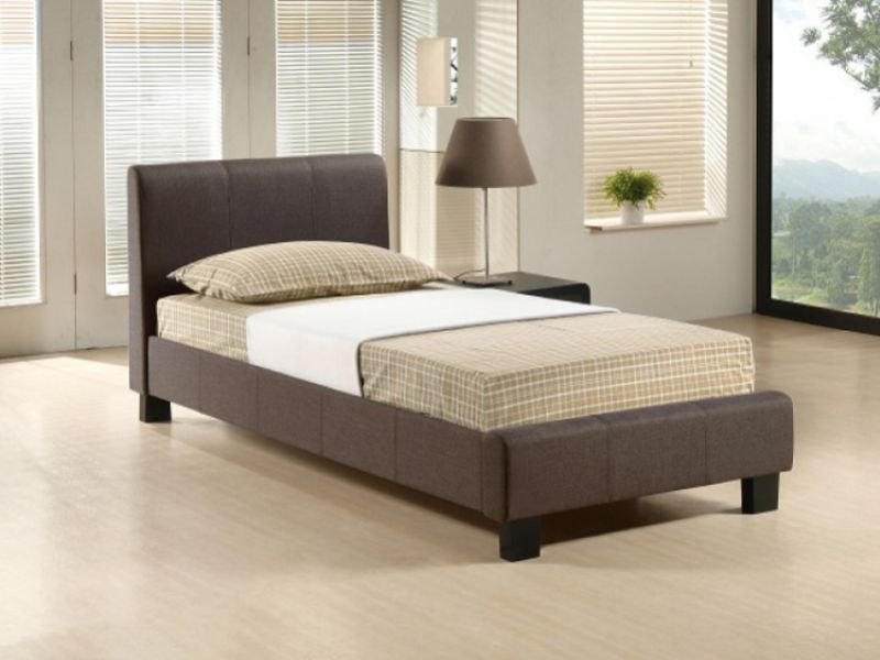 Time Living Hamburg 3ft Single Brown Fabric Bed Frame
