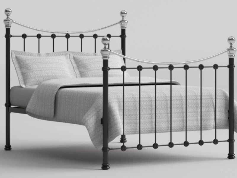 OBC Selkirk 4ft Small Double Chromo Black Metal Bed Frame
