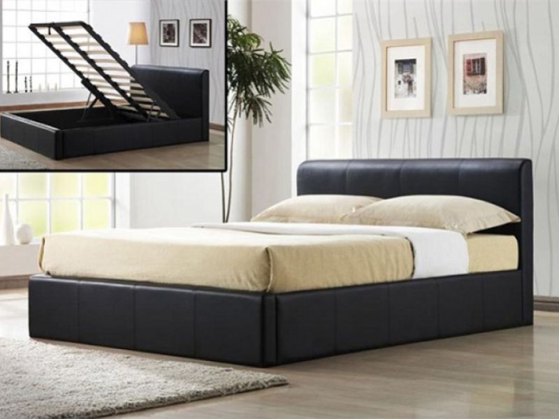 Time Living Frankfurt 5ft Kingsize Brown Faux Leather Ottoman Bed