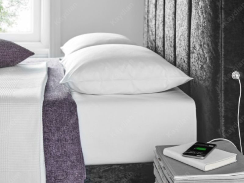 Kaydian Clarice 5ft Kingsize Black Velvet Fabric Bed With USB Ports