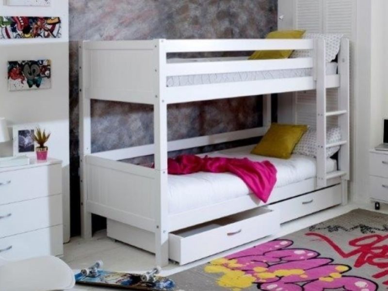 Thuka Nordic Bunk Bed 2 With Grooved White End Panels And Drawers