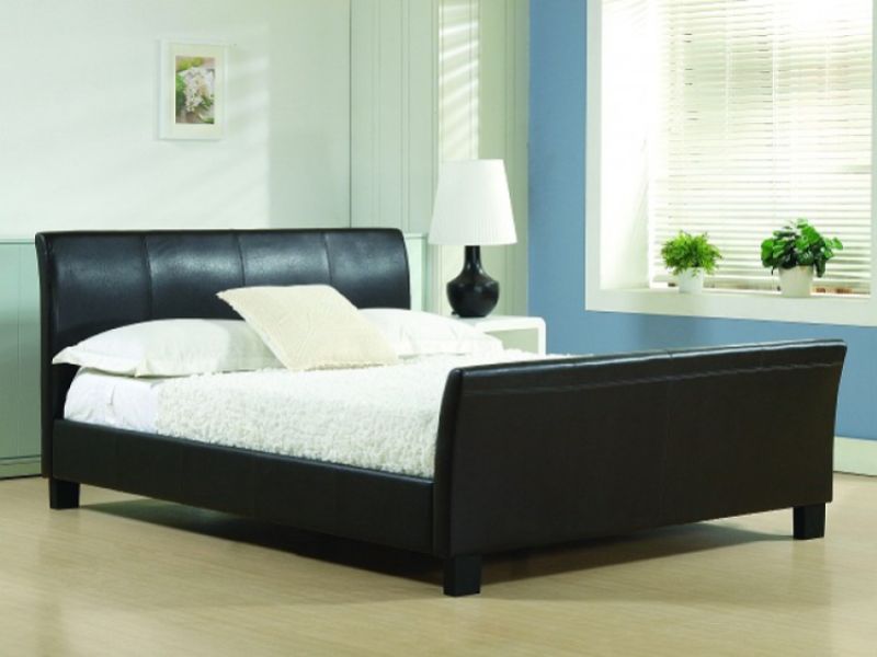 Time Living Winchester 4ft6 Double Brown Faux Leather Bed Frame